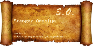 Stenger Orsolya névjegykártya